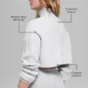Winter Bliss Rollkragenpullover mit Zopfmuster, kurz geschnitten, mit Langarmshirts – Athletic Heat