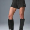 Winter Bliss Shorts im Zopfmuster – Dunkelgrau meliert