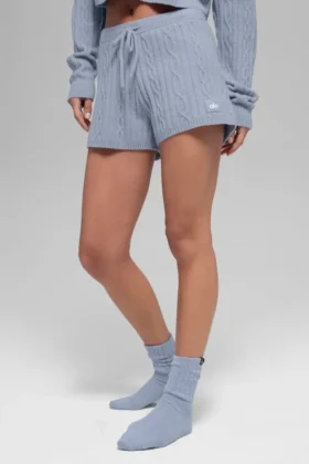Winter Bliss Shorts im Zopfmuster – Winter Frost