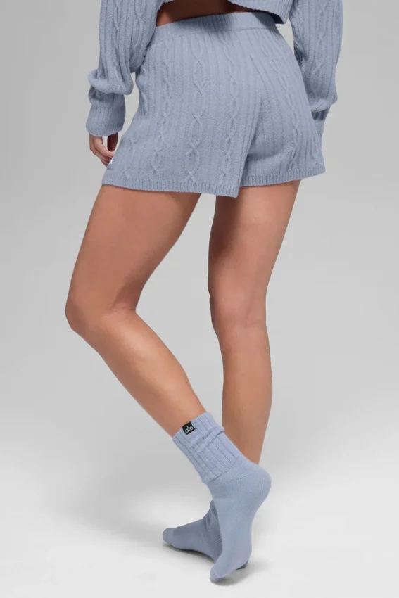 Winter Bliss Shorts im Zopfmuster – Winter Frost