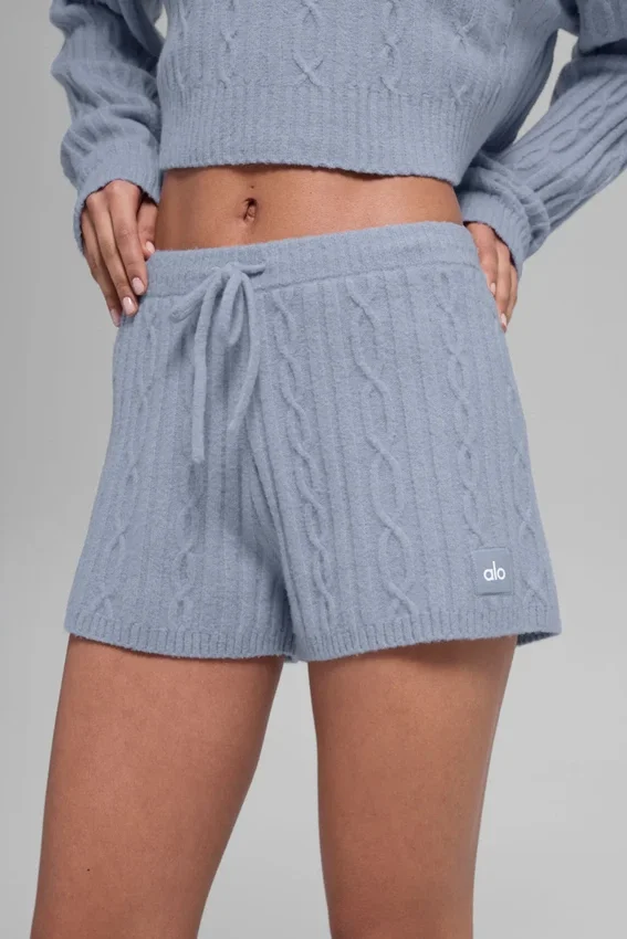 Winter Bliss Shorts im Zopfmuster – Winter Frost