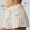 Winter Bliss Shorts mit Zopfmuster – Elfenbein