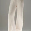 Winter Magic Kaschmir-Hose mit weitem Bein – Elfenbein
