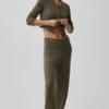 Woll-Kaschmir-High-Waist-Hose mit weitem Bein aus der „New Class“-Kollektion – Olive Tree
