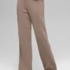 Woll-Kaschmir-High-Waist-Hose mit weitem Bein im New-Class-Stil – Chai Latte