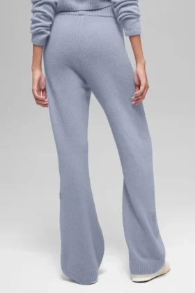 Woll-Kaschmir-High-Waist-Hose mit weitem Bein – New Class – Winter Frost