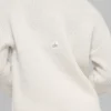 Woll-Kaschmir-Pullover mit geripptem Kragen – Elfenbein