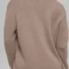 Woll-Kaschmir-Pullover „New Class“ mit V-Ausschnitt in Oversize-Passform – Chai Latte
