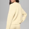 Woll-Kaschmir-Pullover „Noble“ mit Rundhalsausschnitt und Rippbündchen – Candlelight Yellow
