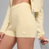 Woll-Kaschmir-Shorts „Noble“ mit Rippmuster – Kerzenlichtgelb