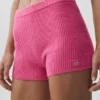Woll-Kaschmir-Shorts „Noble“ mit Rippmuster – Paradiesrosa