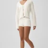 Woll-Kaschmir-Strickjacke „New Class Tie“ – Elfenbein