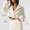 Woll-Trenchcoat „Cropped Metro“ – Elfenbein