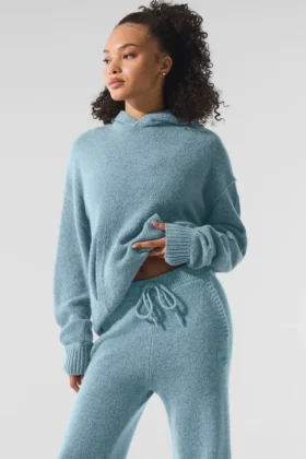 Wool Cashmere New Class Hoodie – Celestial Blue Granite Heather