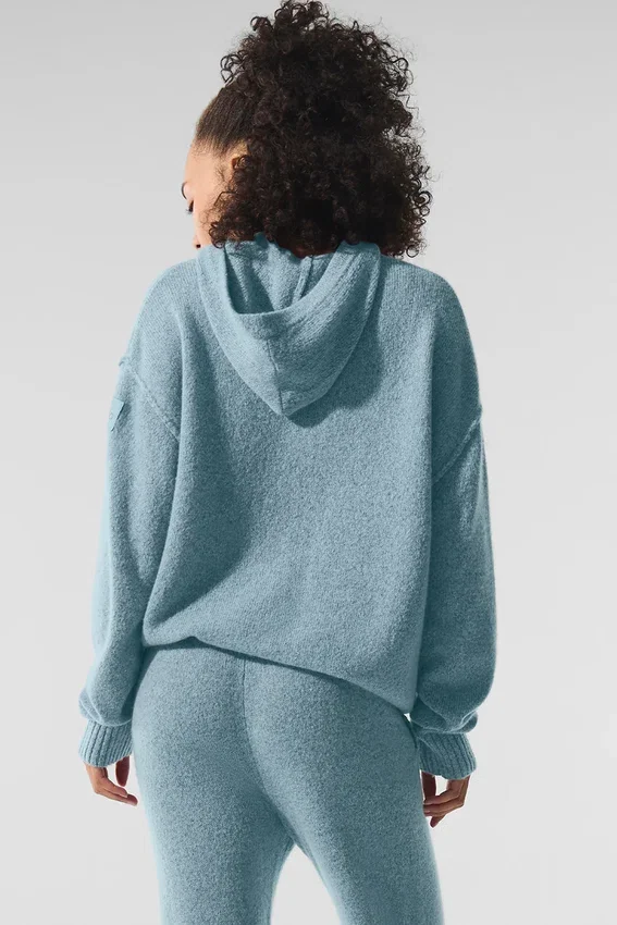 Wool Cashmere New Class Hoodie – Celestial Blue Granite Heather