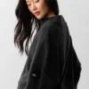 Wool Cashmere New Class Pullover mit 1/4-Reißverschluss – Schwarz