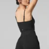 Zartes Lounge-Top mit Rippmuster – Schwarz