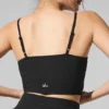 Zartes Lounge-Top mit Rippmuster – Schwarz